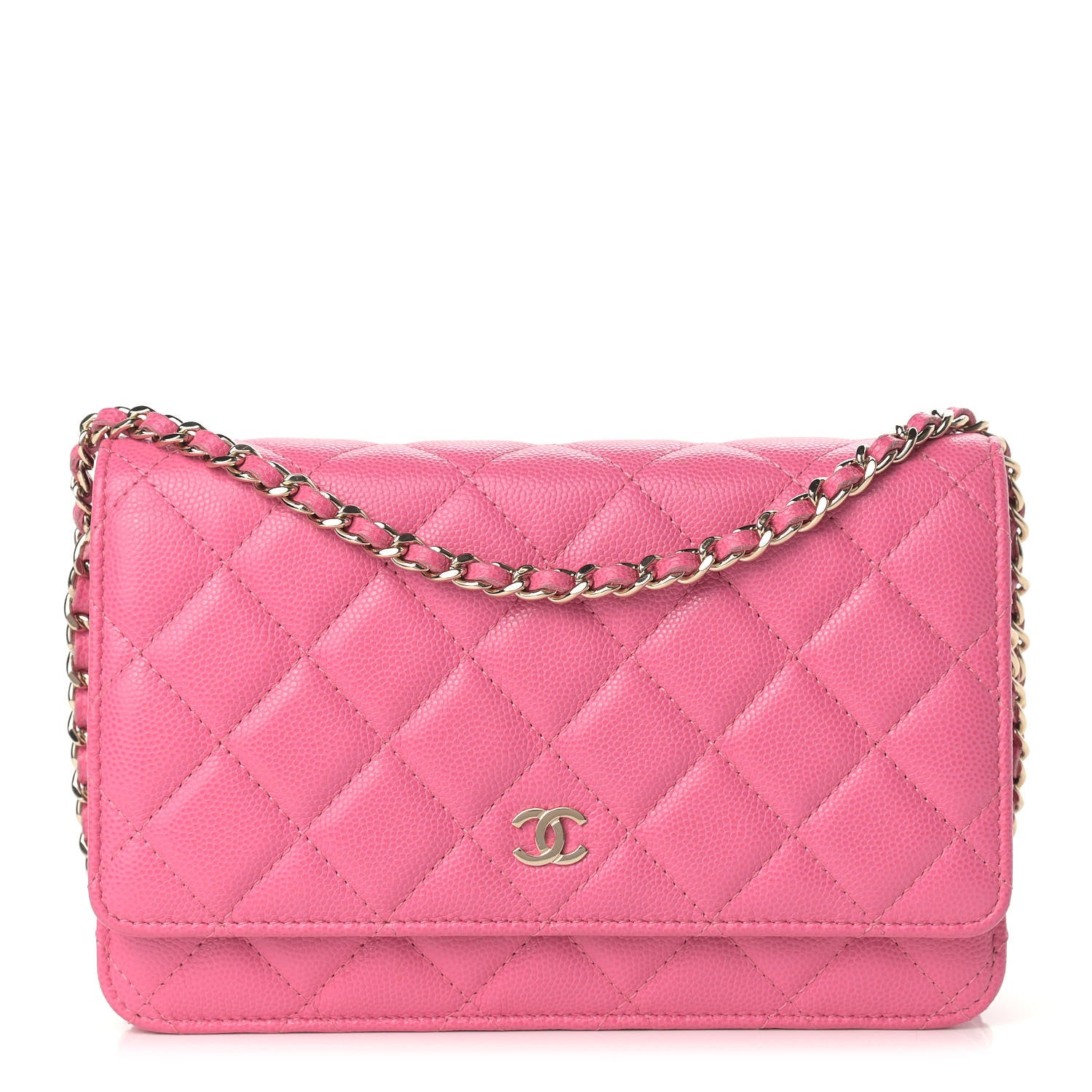 Chanel Caviar Quilted Wallet on Chain WOC Pink 1 of 11