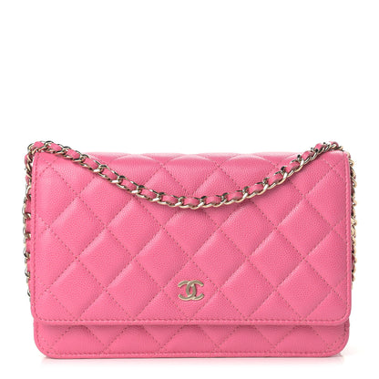 Chanel Caviar Quilted Wallet on Chain WOC Pink 1 of 11
