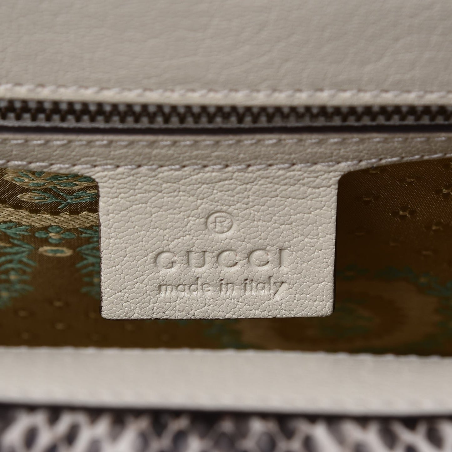 Calfskin Snakeskin Studded Medium Ottilia Top Handle Bag White