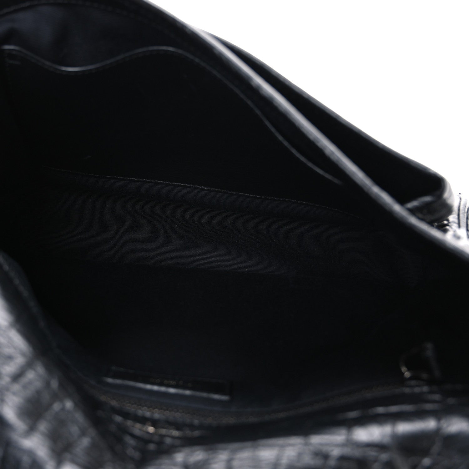 Saint Laurent Crocodile Embossed Lambskin Monogram Medium Niki Chain Satchel Black 5 of 11