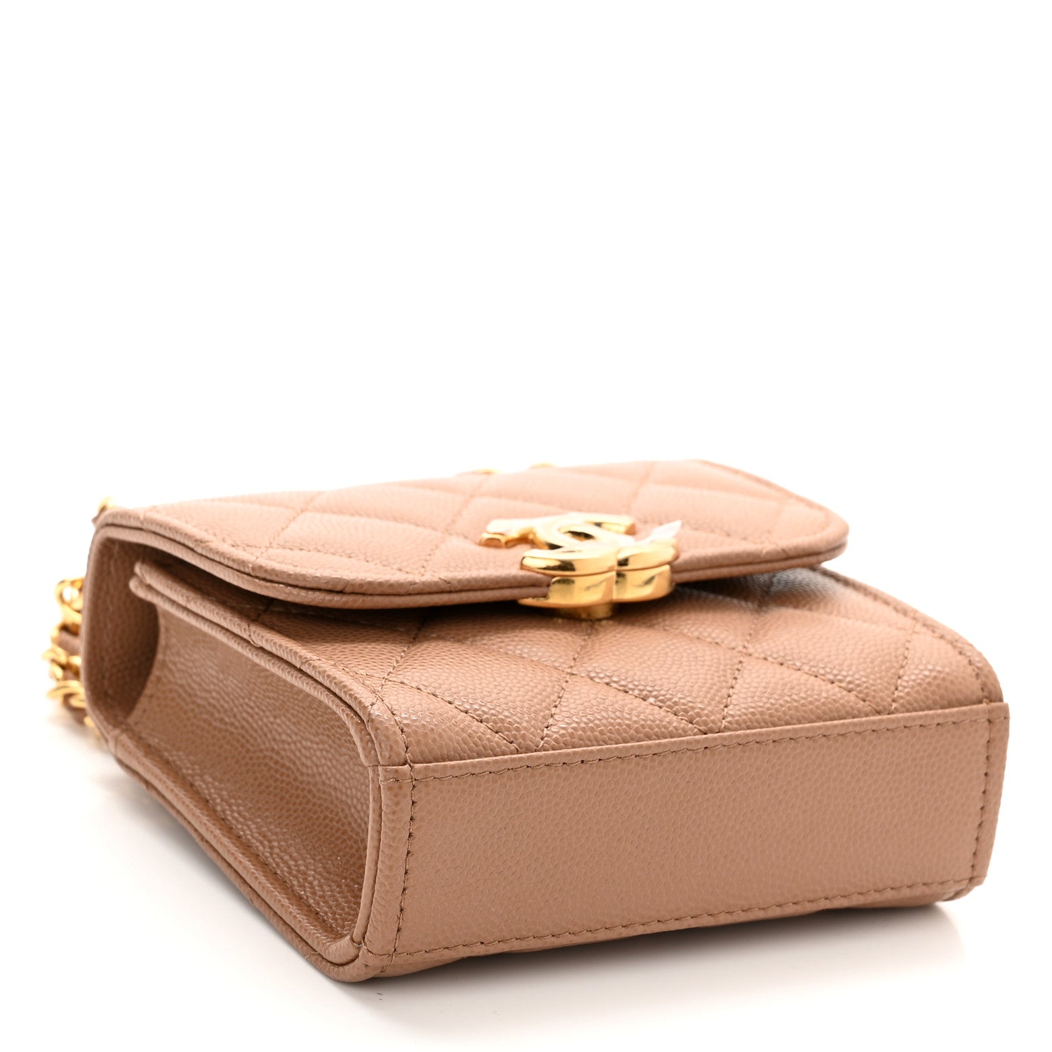 Chanel Caviar Quilted Coco First Clutch With Chain Beige 4 of 10