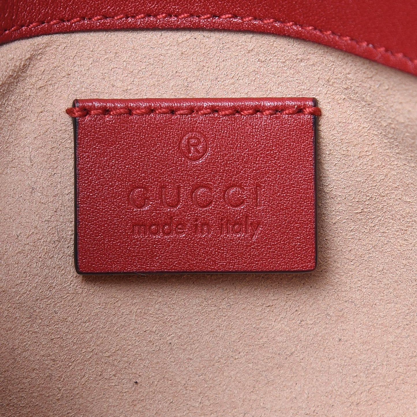 Calfskin Matelasse Super Mini GG Marmont Shoulder Bag Hibiscus Red