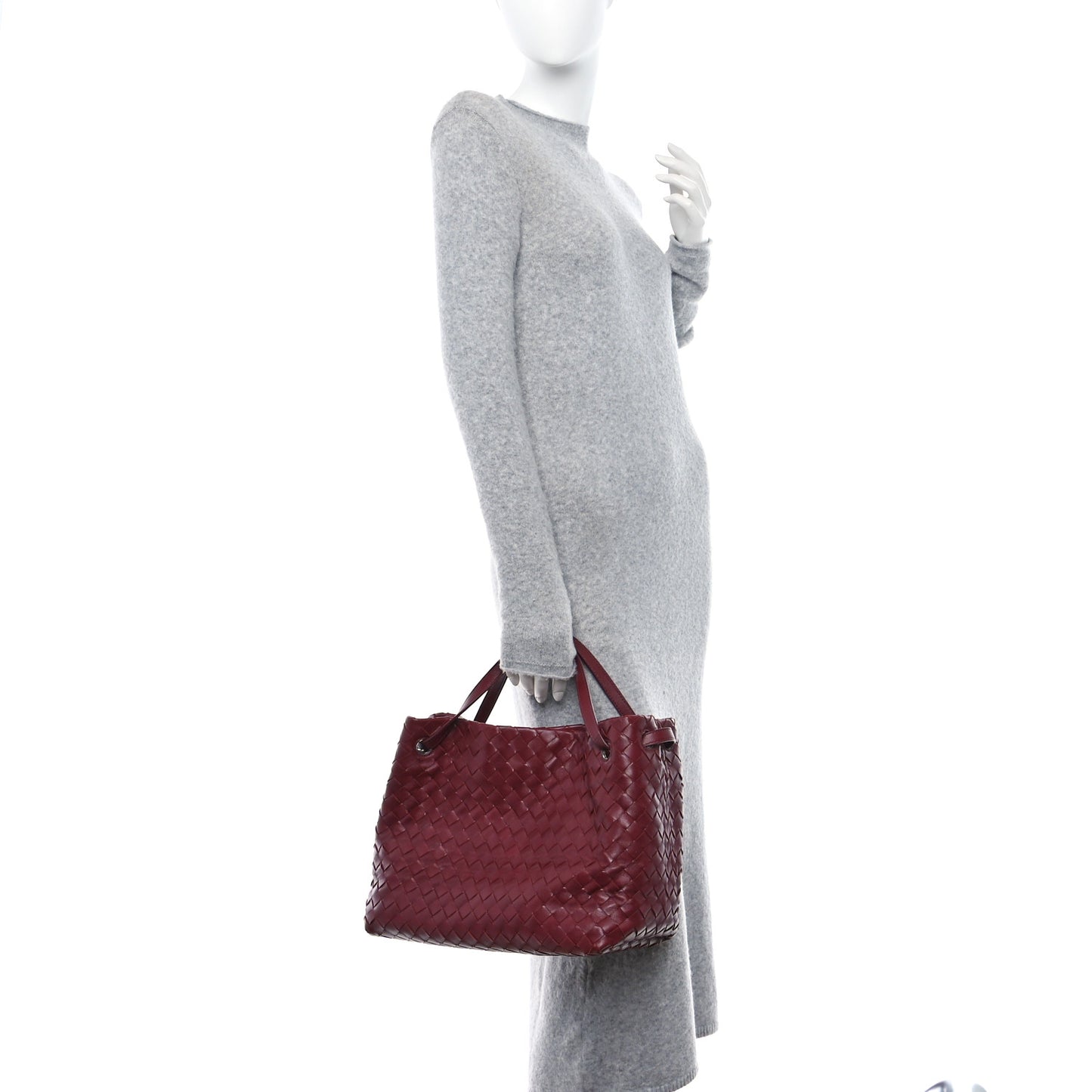 Nappa Intrecciato Garda Tote Bordeaux