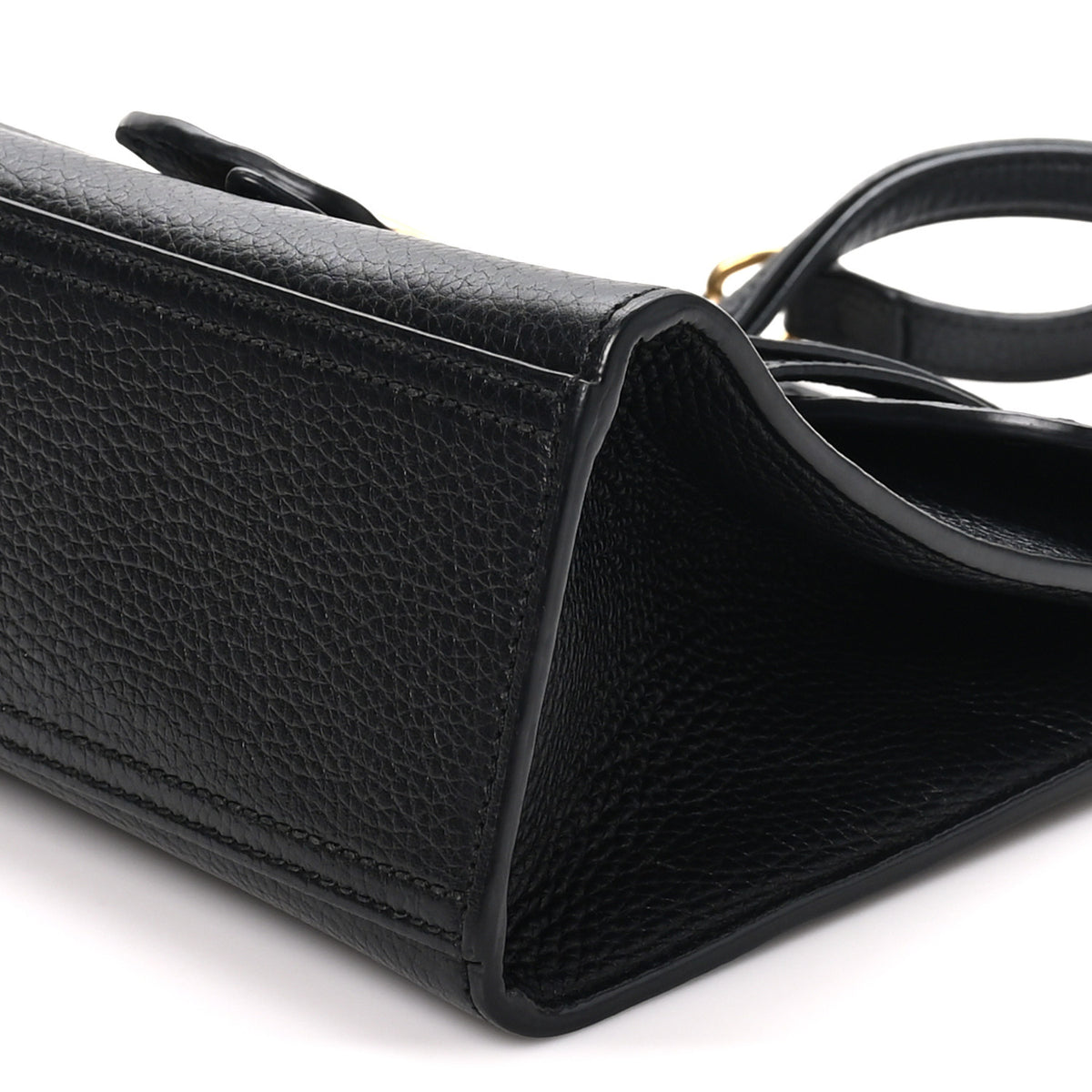 Gucci Calfskin Small GG Marmont Top Handle Bag Black 10 of 10