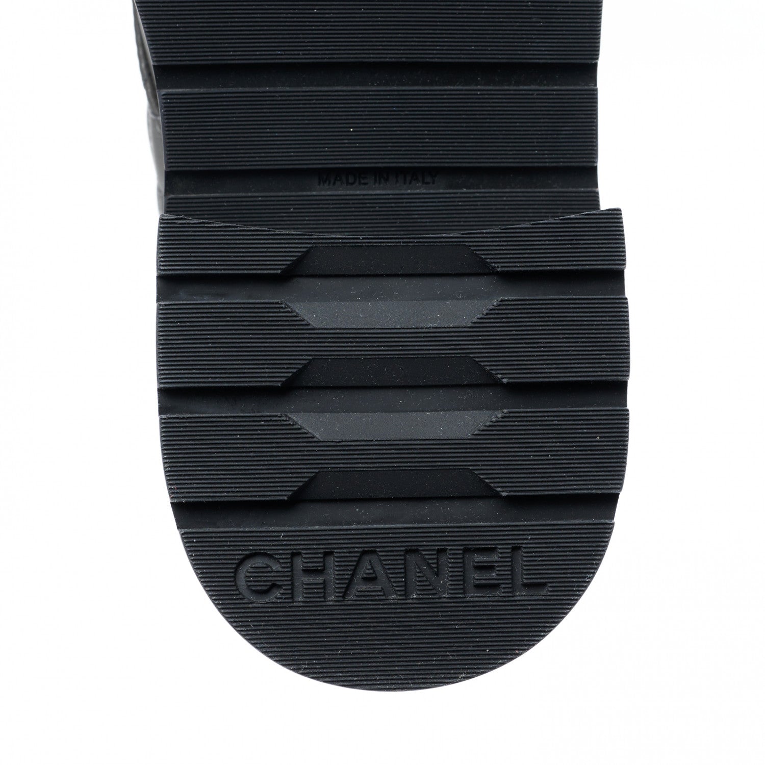 Chanel Shiny Lambskin Quilted Lace Up Combat Boots 35 Grey Black 6 of 10