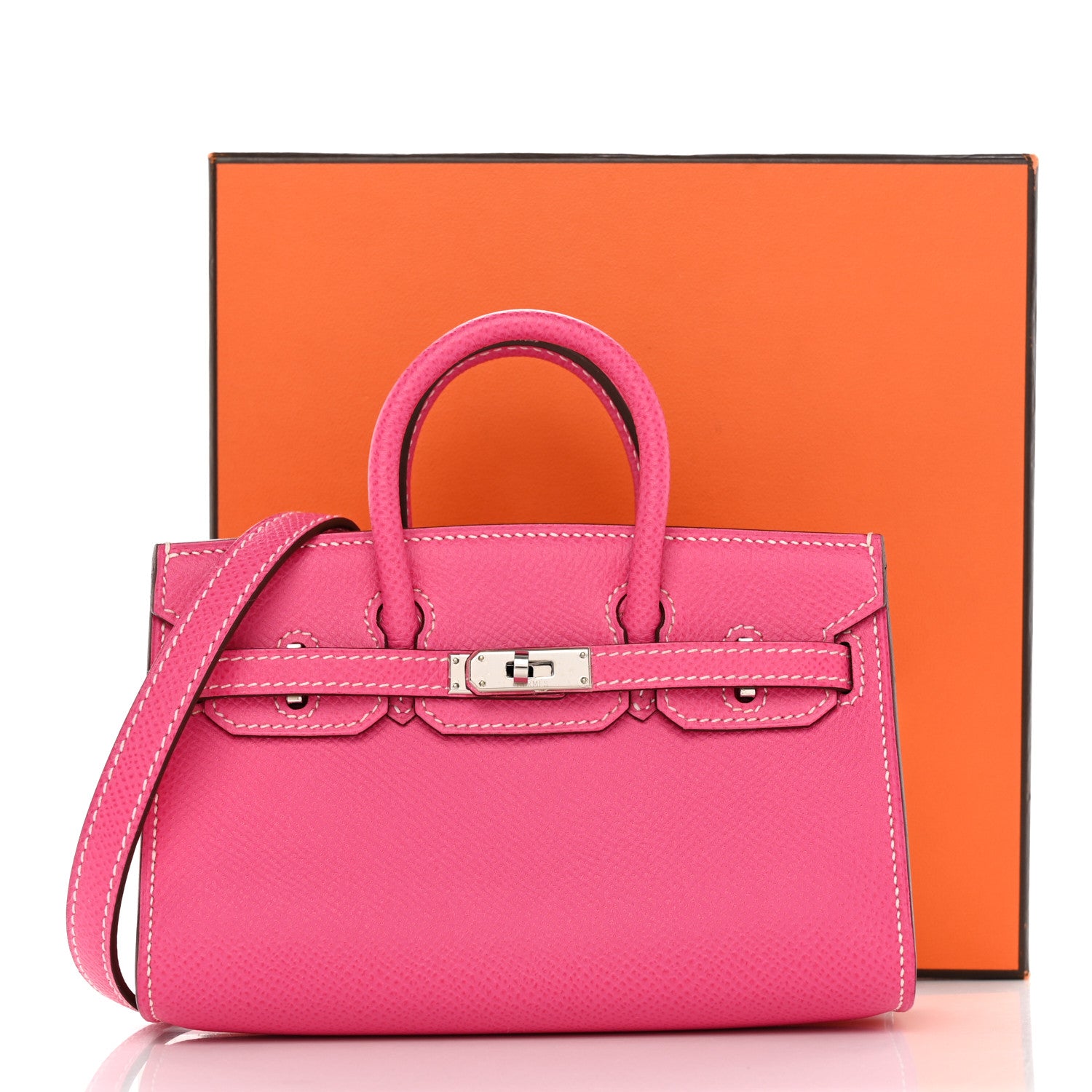Hermes Epsom Micro Birkin 15 Rose Tyrien 15 of 15