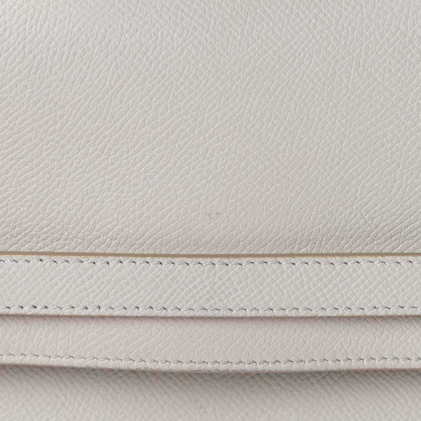 Baby Grained Calfskin Micro Belt Bag White
