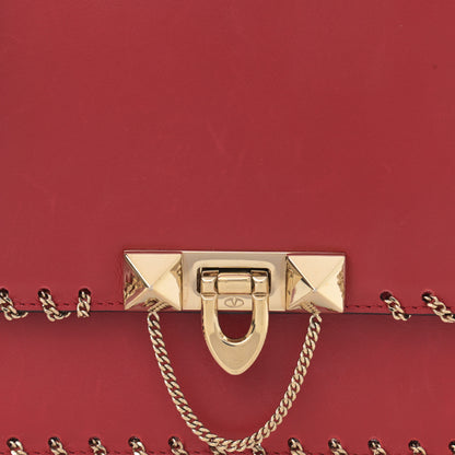 Valentino Garavani Vitello Groumette Small Rockstud Demilune Shoulder Bag Rosso Valentino 7 of 13