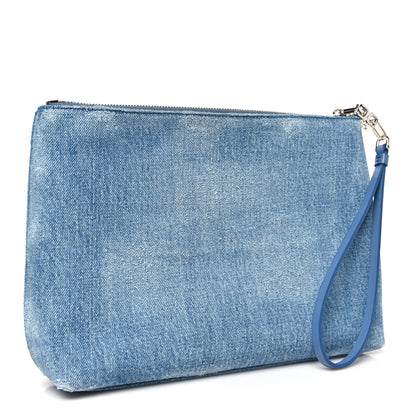 Givenchy Denim Travel Pouch Wristlet Blue 3 of 9