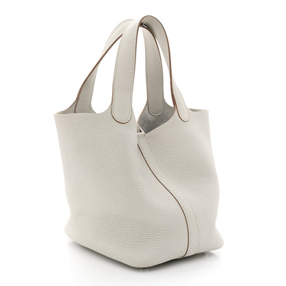 Hermes Taurillon Clemence Picotin Lock 18 PM Gris Perle 3 of 12