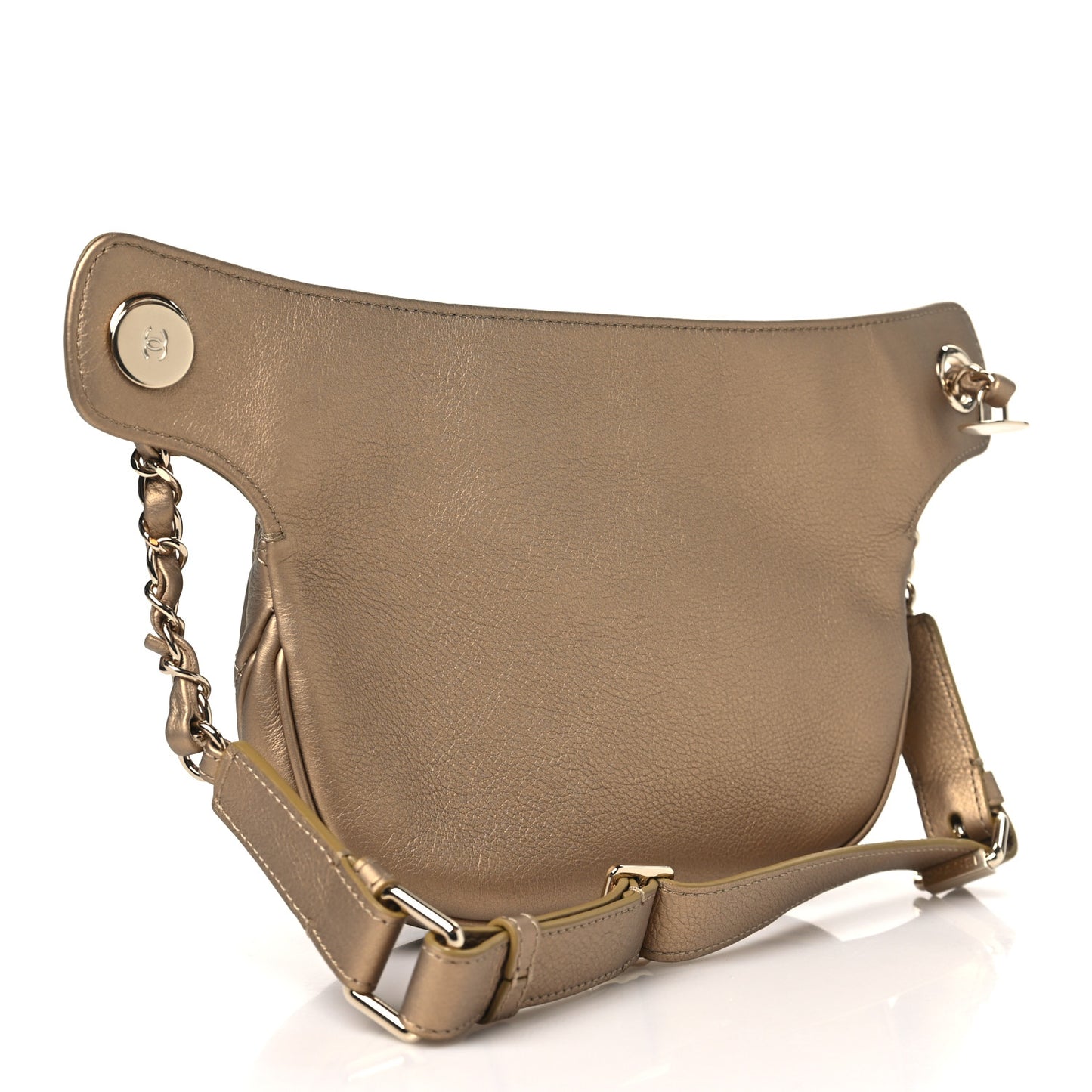 Calfskin Quilted Waist Bag Gold