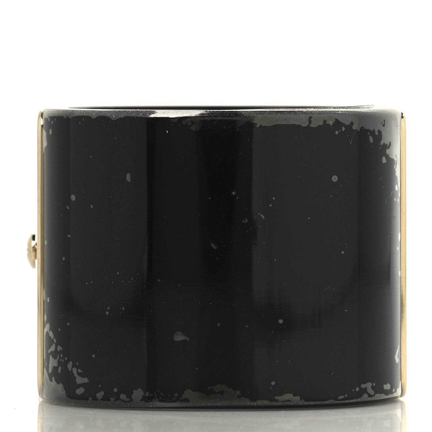 Chanel Resin Gripoix Pearl CC Wide Cuff Black 3 of 5