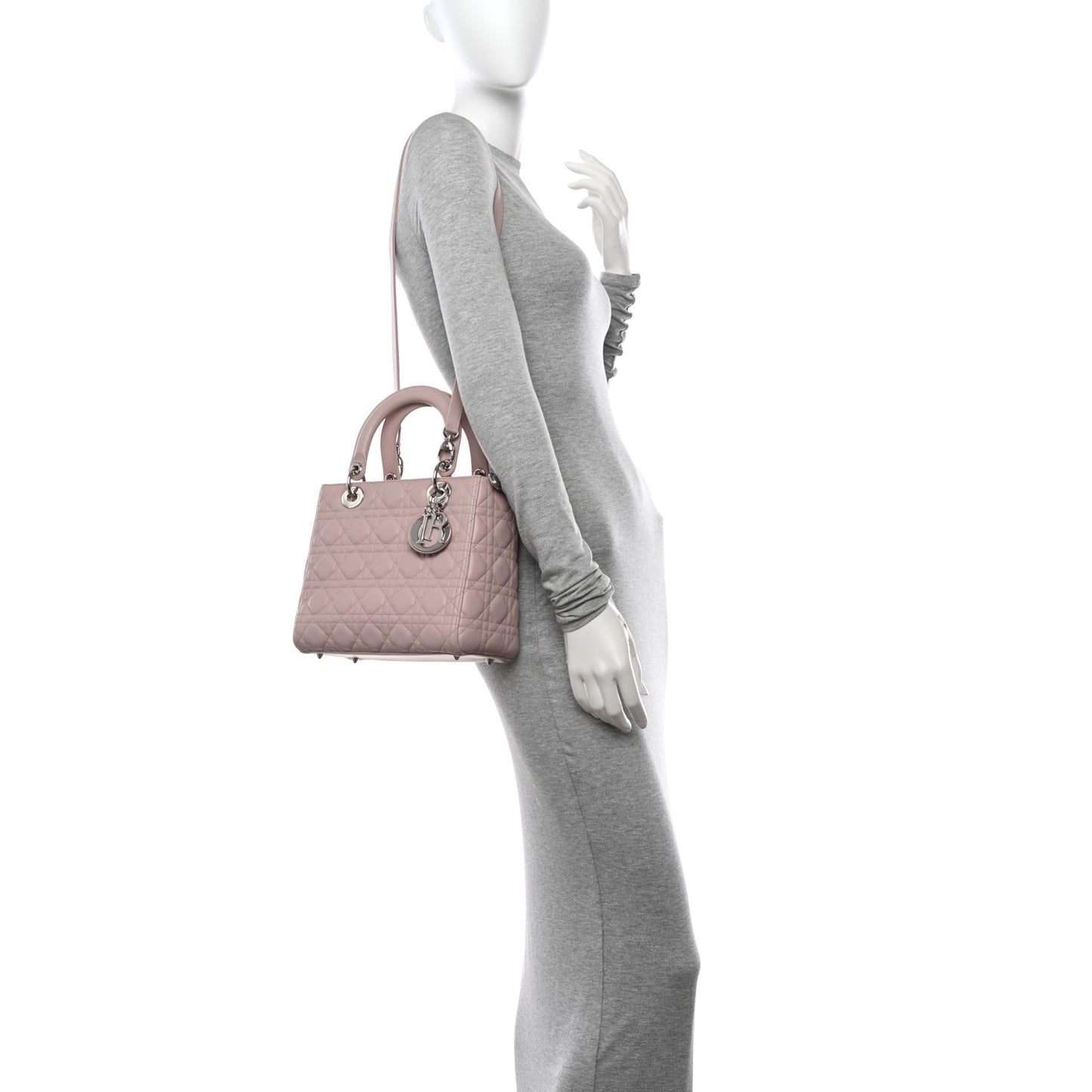 Lambskin Cannage Medium Lady Dior Light Pink