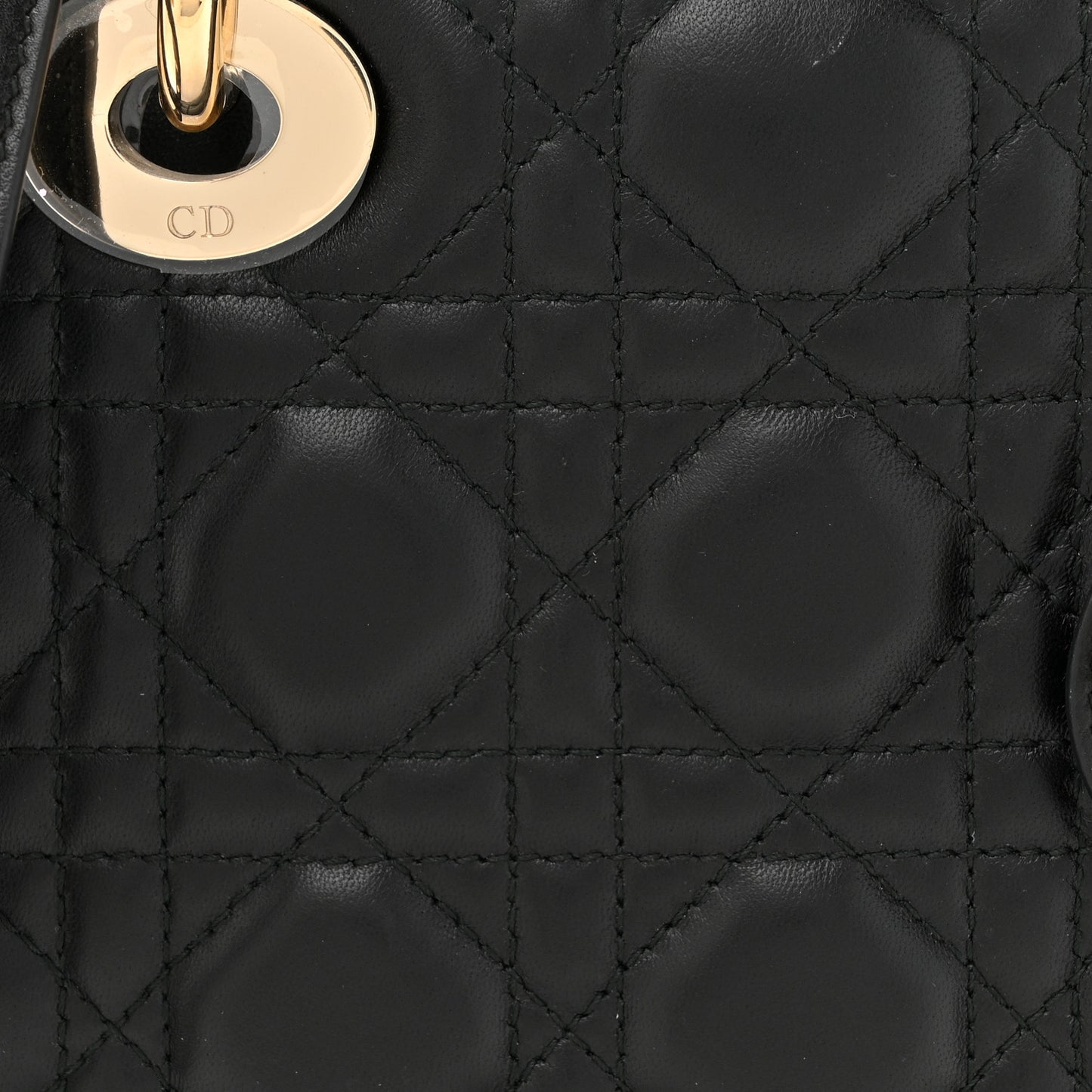 Lambskin Cannage Small Lucky Badges My Lady Dior Black