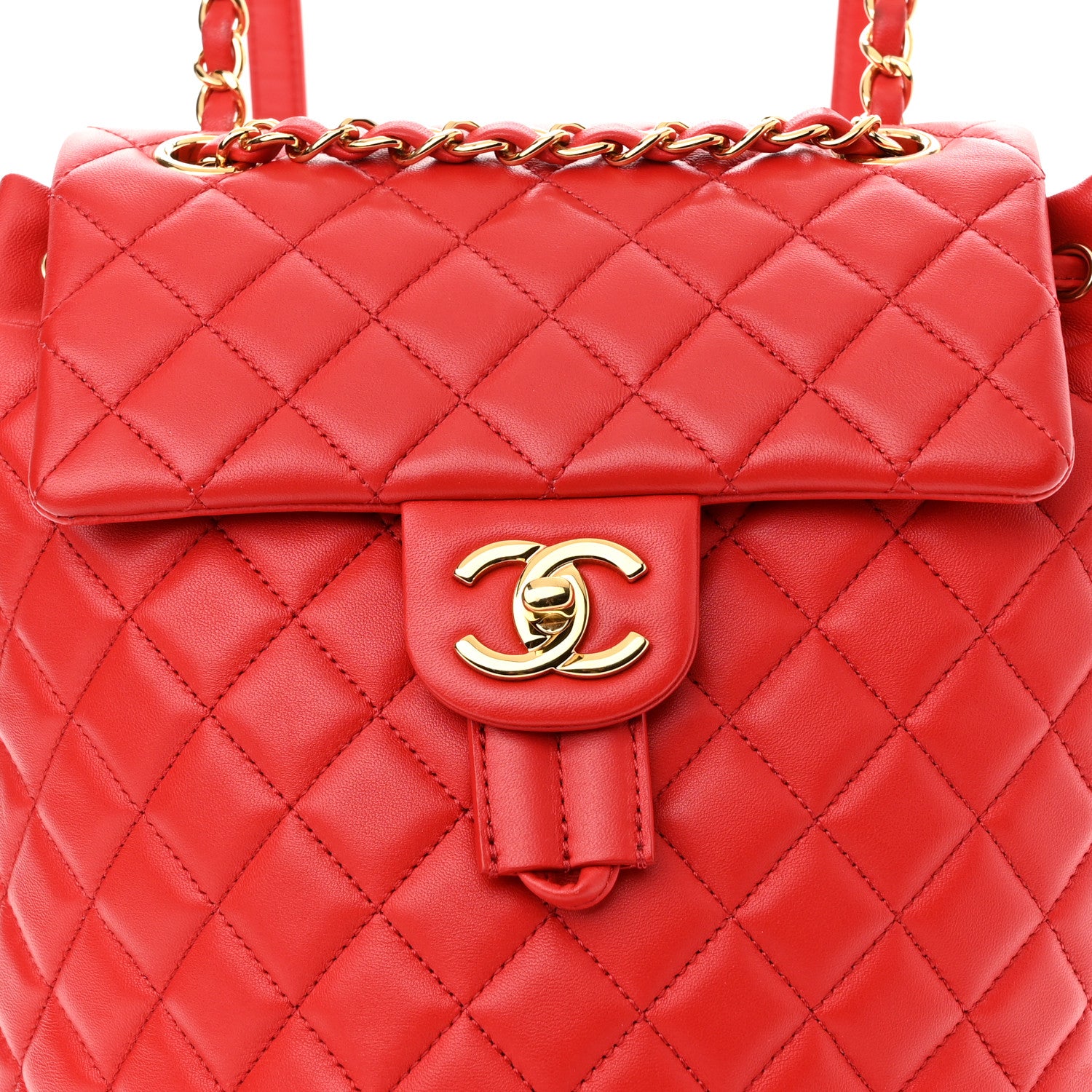 Chanel Lambskin Quilted Small Urban Spirit Backpack Red 8 of 10