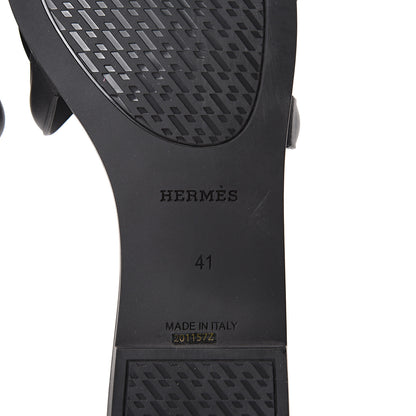 Hermes Rubber Aloha Sandals 41 Black 6 of 8
