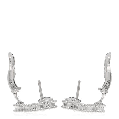 Van Cleef & Arpels 18K White Gold Guilloche Vintage Alhambra Earrings 3 of 5