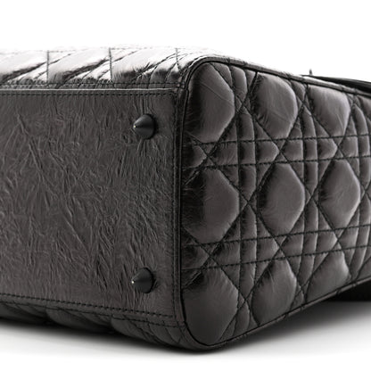 Christian Dior Crinkled Calfskin Cannage Medium Lady Dior Black 10 of 10