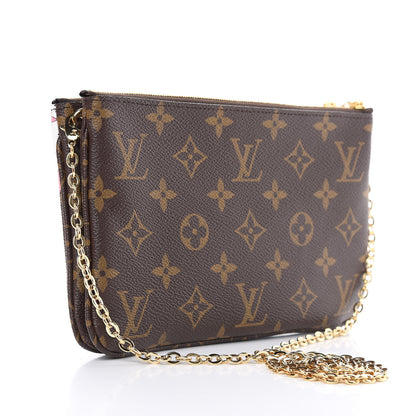 Louis Vuitton Monogram 2019 Christmas Animation Double Zip Pochette 3 of 12