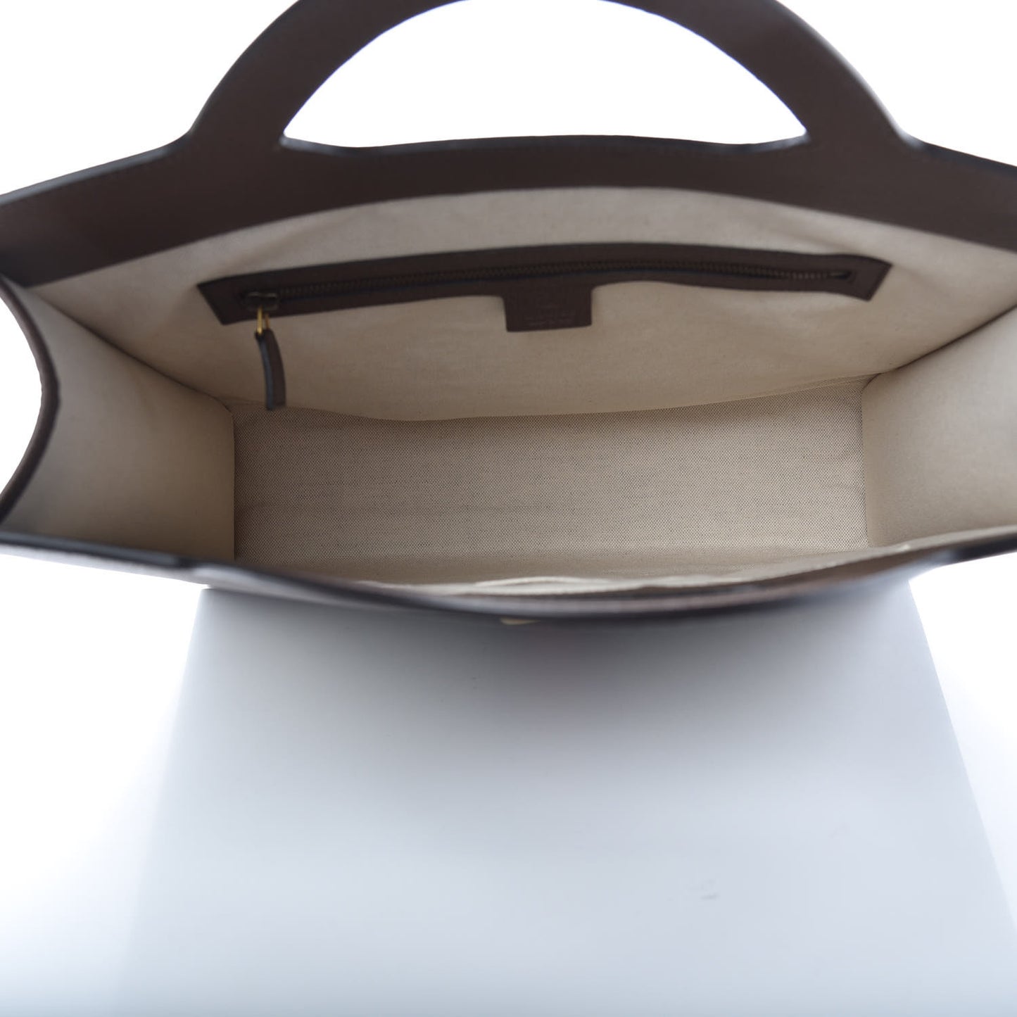 GG Supreme Monogram Textured Calfskin Web Medium Ophidia Slip Handle Tote Beige Ebony New Acero