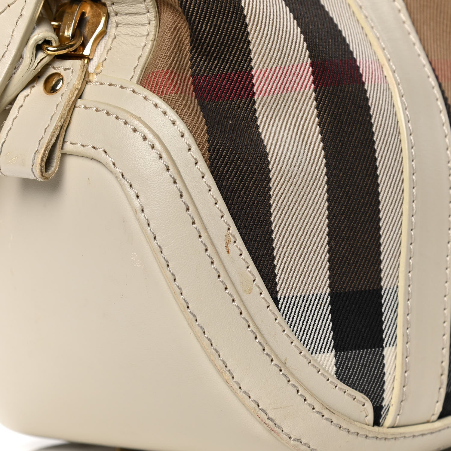 Burberry House Check Bridle Calfskin Small Orchard Bowling Bag White 12 of 13