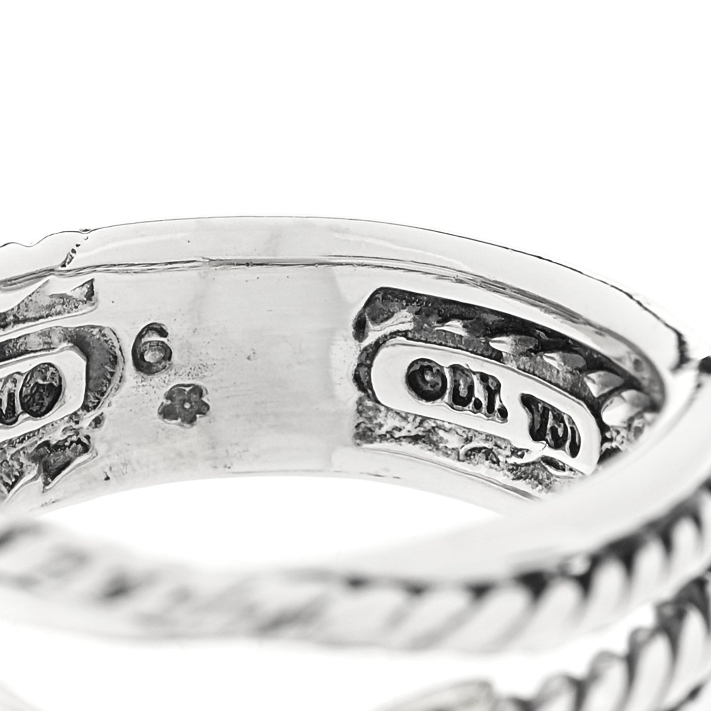 Sterling Silver 18K Yellow Gold 6mm X Crossover Ring 52 6