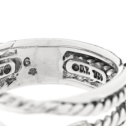 David Yurman Sterling Silver 18K Yellow Gold 6mm X Crossover Ring 52 6 4 of 4