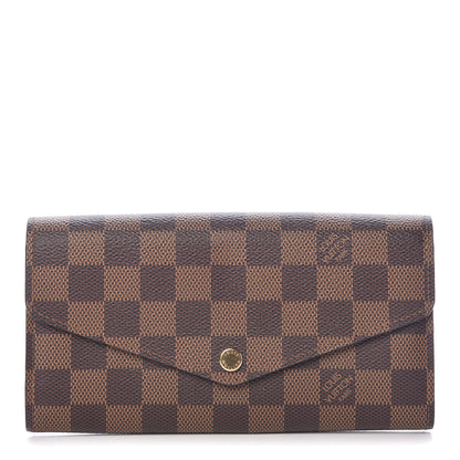 Louis Vuitton Damier Ebene Sarah Wallet NM Rose Ballerine 1 of 6