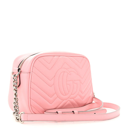 Gucci Calfskin Matelasse Small GG Marmont Chain Shoulder Bag Wild Rose 3 of 10