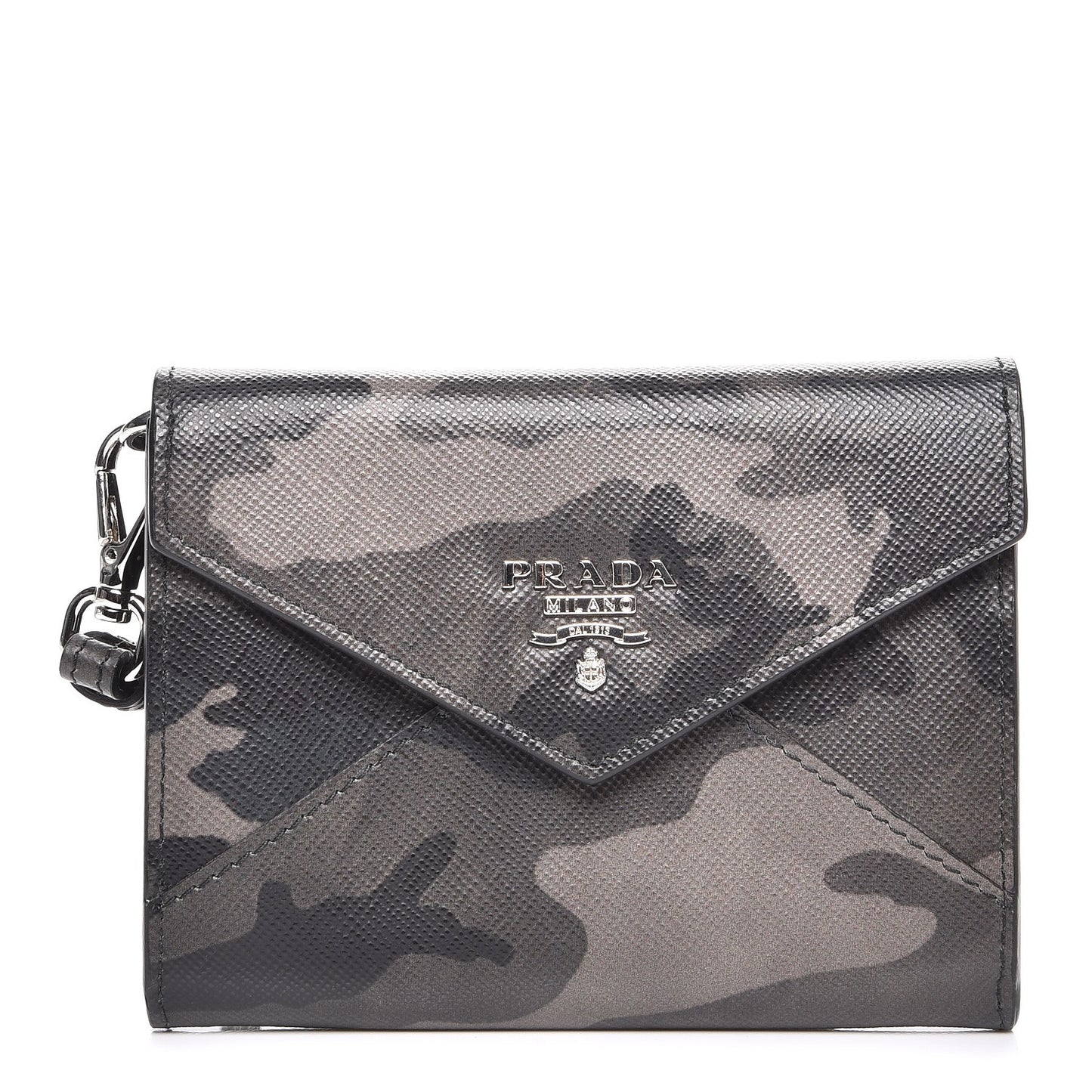 Saffiano Camouflage Print Wristlet Wallet Marmo Dis Camouflage
