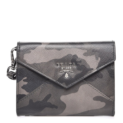 Prada Saffiano Camouflage Print Wristlet Wallet Marmo Dis Camouflage 1 of 7