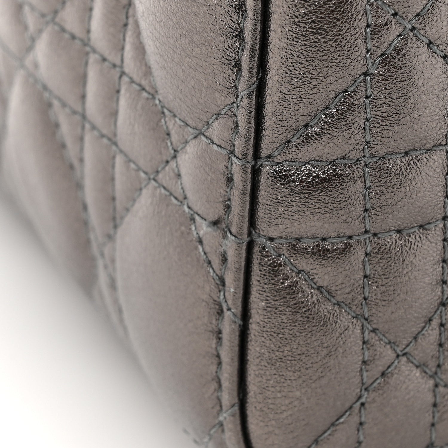 Christian Dior Lambskin Cannage Small My ABCDior Lady Dior Metallic Grey 11 of 11