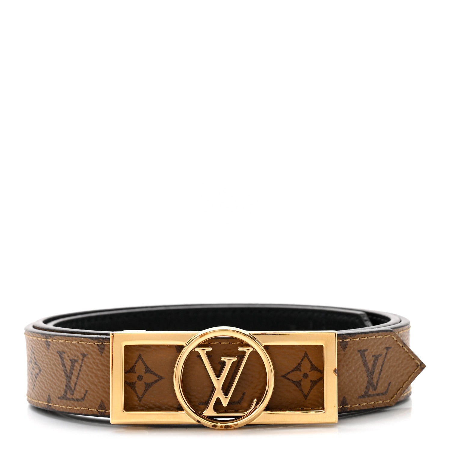Louis Vuitton Monogram 25mm Dauphine Reversible Belt 85 34 Black 1 of 5