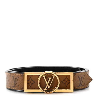 Louis Vuitton Monogram 25mm Dauphine Reversible Belt 85 34 Black 1 of 5