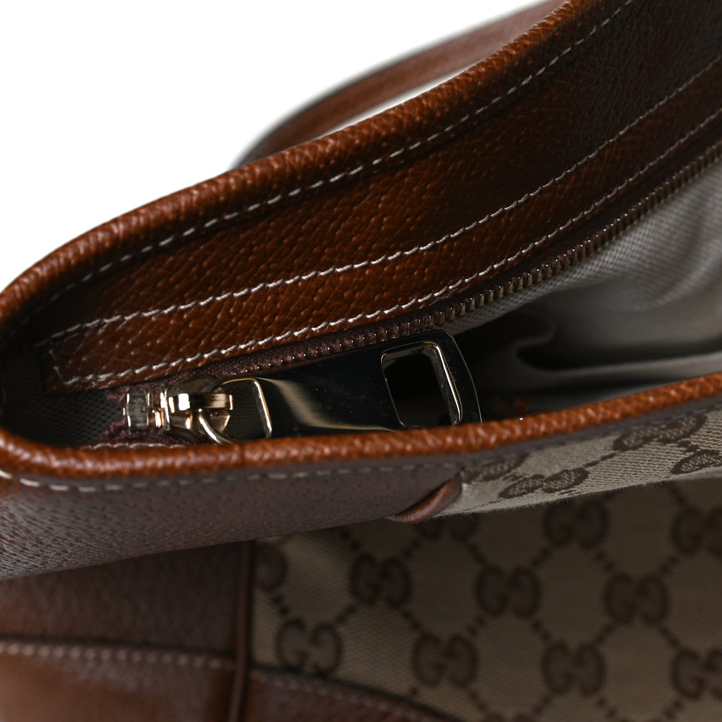Monogram Medium Bree Zippered Tote Beige Tabacco