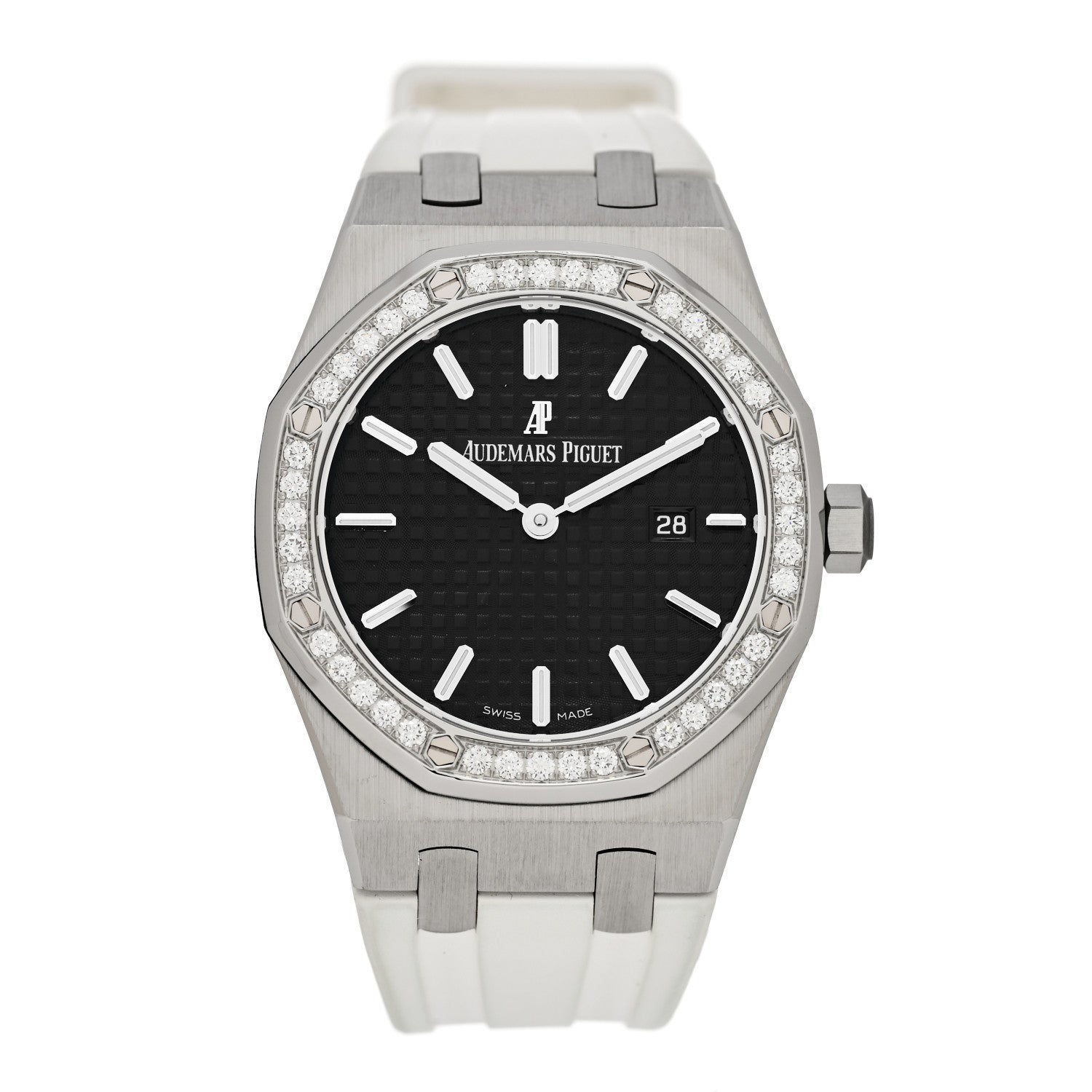 Audemars Piguet Stainless Steel Rubber Diamond Bezel 33mm Royal Oak Quartz Watch Black 67651ST.ZZ.D002CR.01 1 of 6
