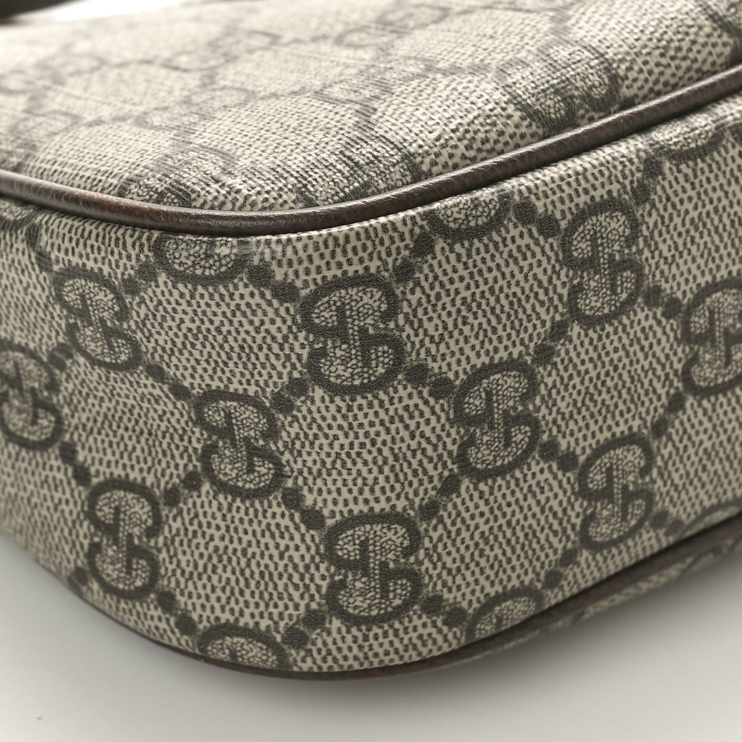 GG Supreme Monogram Textured Dollar Calfskin Small Ophidia Hobo Beige Ebony New Acero