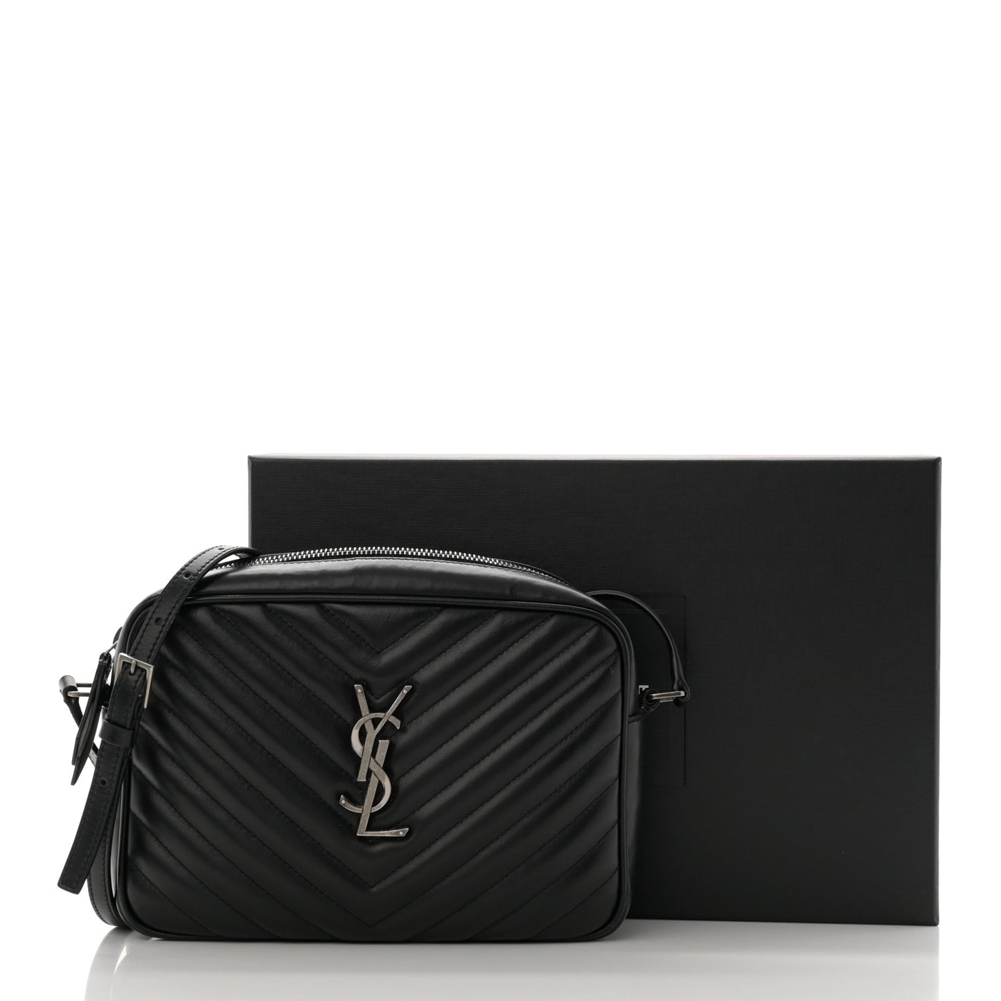 Calfskin Matelasse Monogram Lou Camera Bag Black