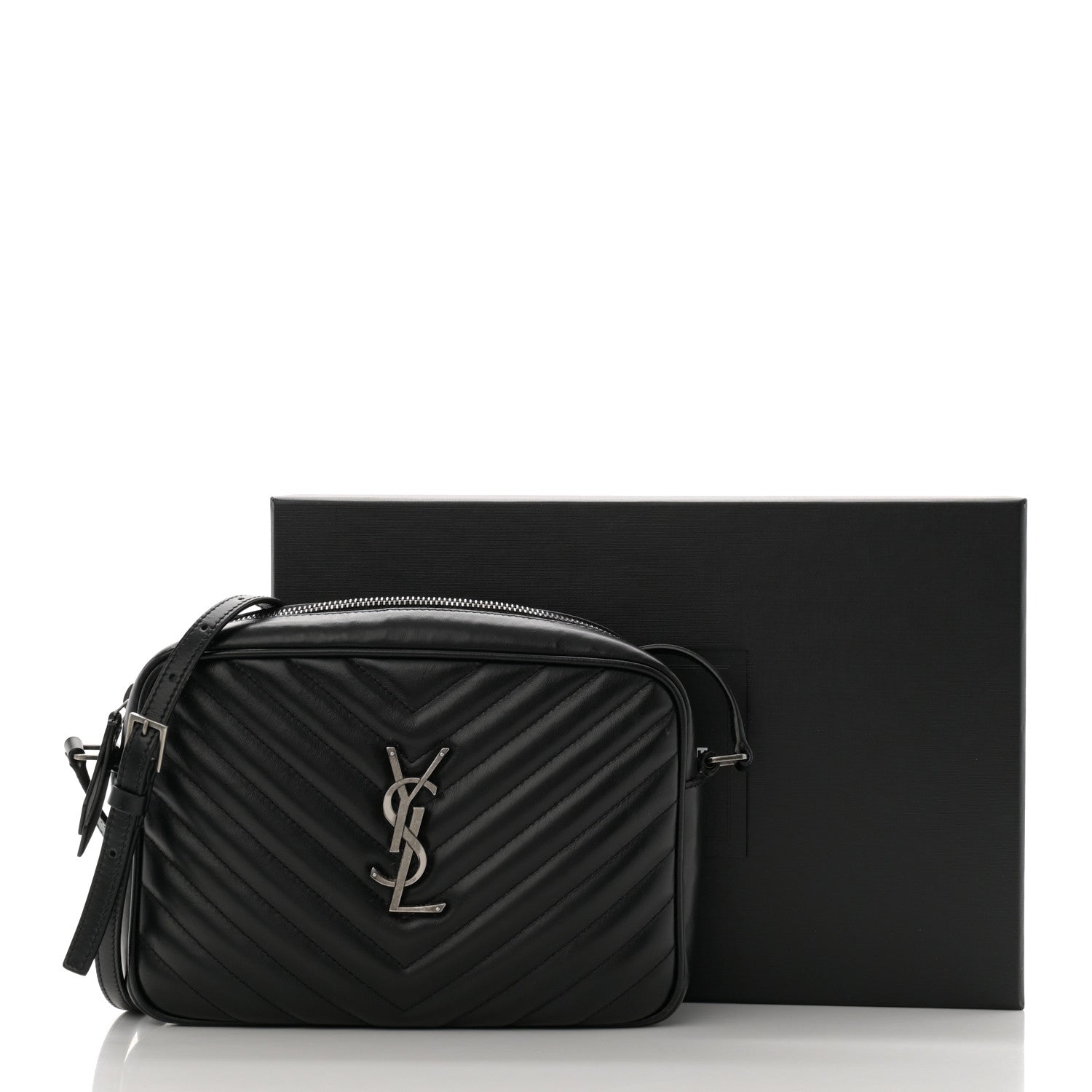 Saint Laurent Calfskin Matelasse Monogram Lou Camera Bag Black 17 of 17