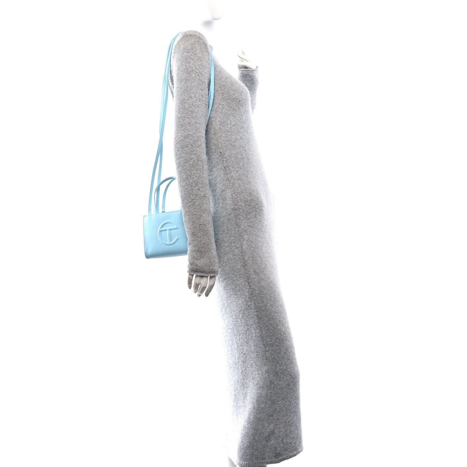 Telfar Vegan Leather Small Shopping Bag Pool Blue 2 of 9