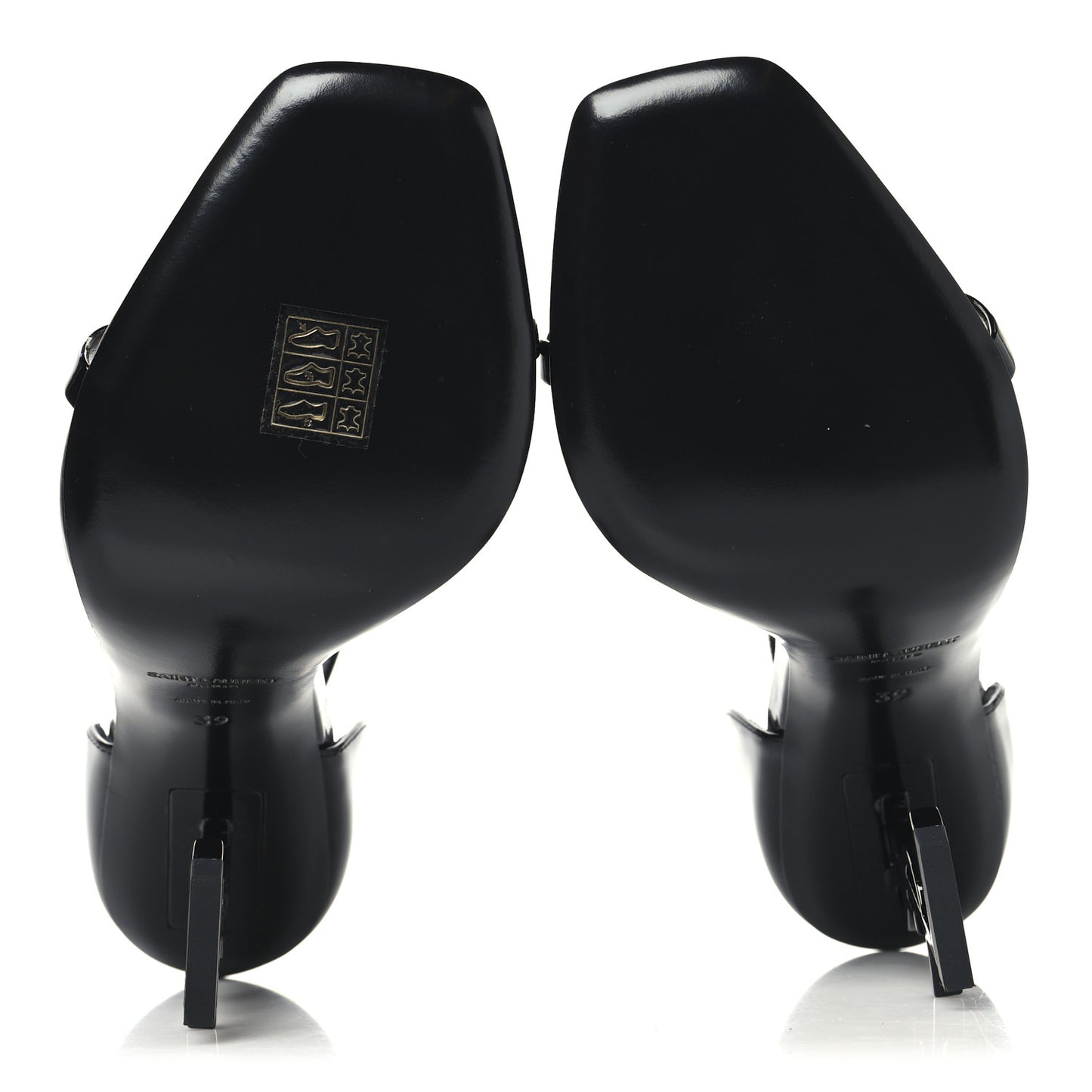 Patent Calfskin Opyum 110 Sandals 39 Black