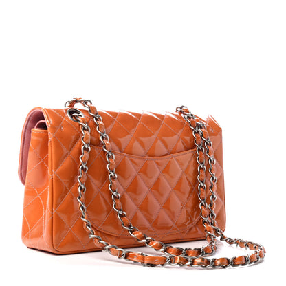 Chanel Patent Quilted Small Double Flap Orange 2 of 5