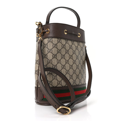 Gucci GG Supreme Monogram Web Small Ophidia Bucket Bag Brown 3 of 10