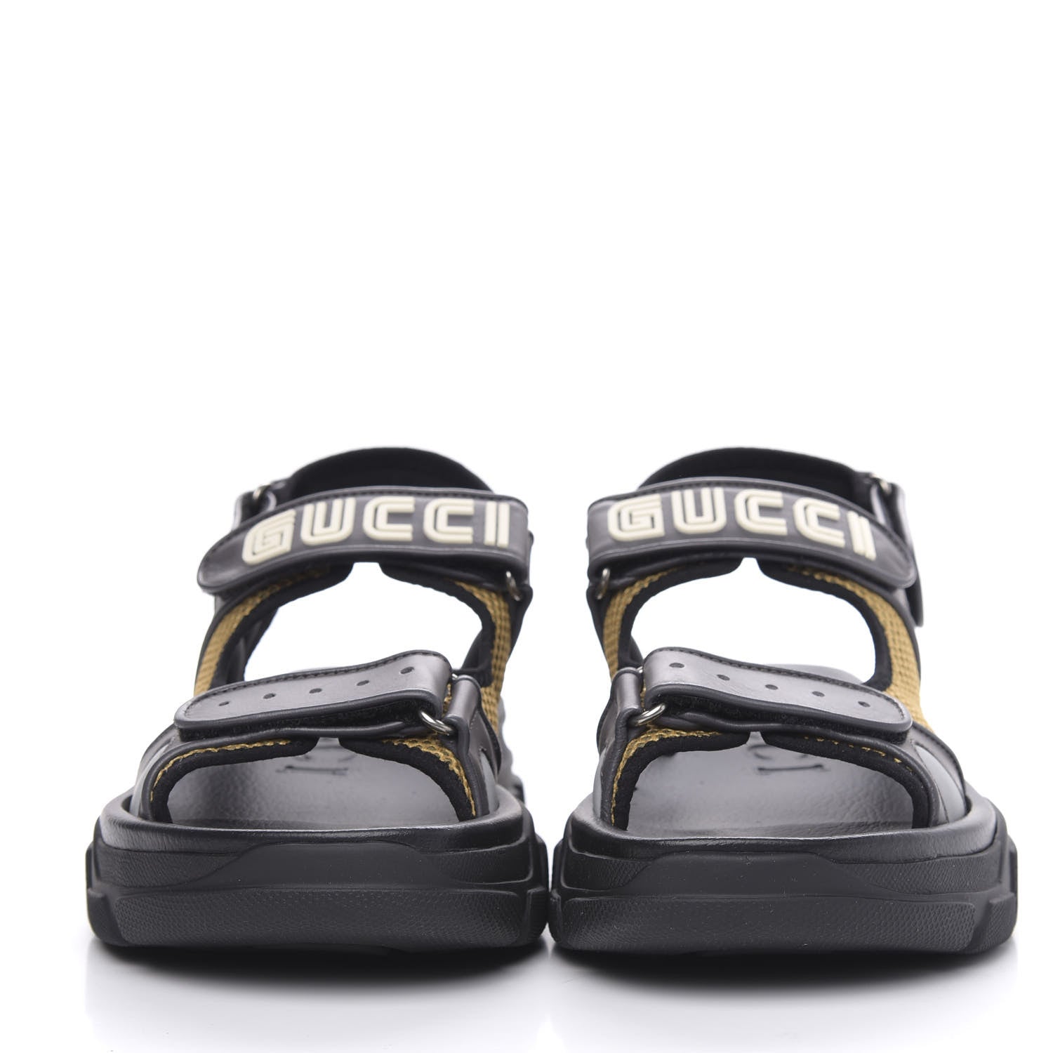 Gucci X SEGA Nappa Mesh Mens Aguru Sandals 9.5 Loess Black 2 of 8