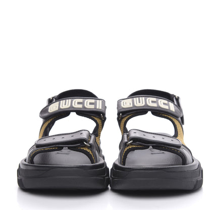 Gucci X SEGA Nappa Mesh Mens Aguru Sandals 9.5 Loess Black 2 of 8