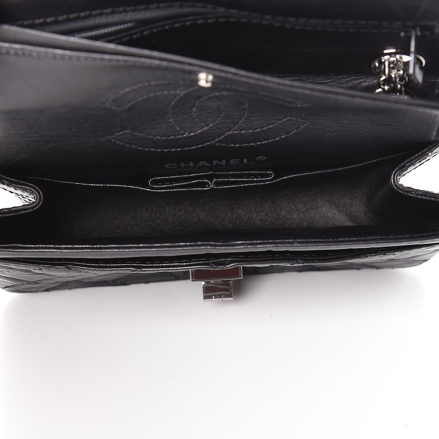 Chanel Aged Calfskin Quilted 2.55 Reissue 224 Flap Black 5 of 9