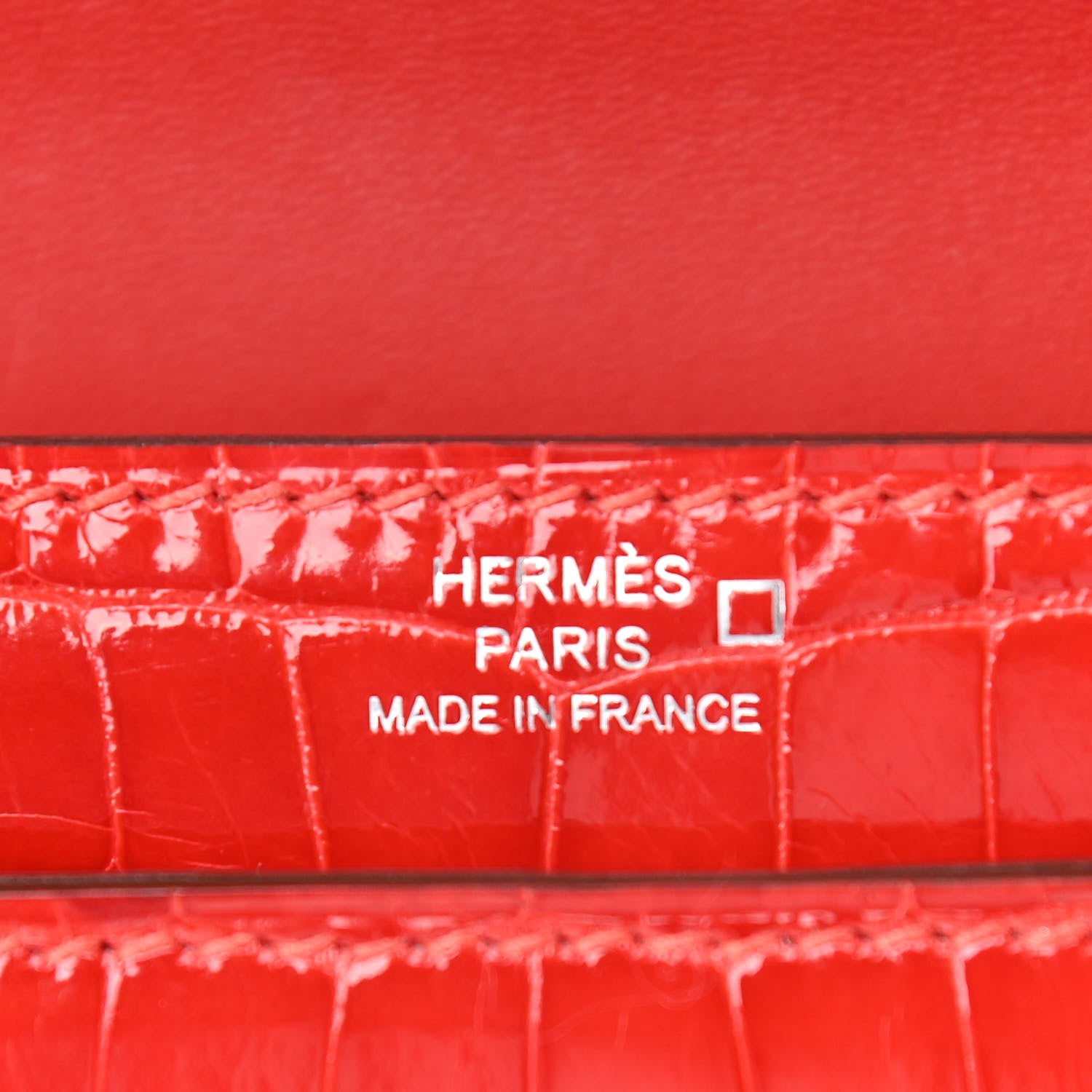 Hermes Shiny Alligator Mini Verrou Chaine Bag Geranium 6 of 10