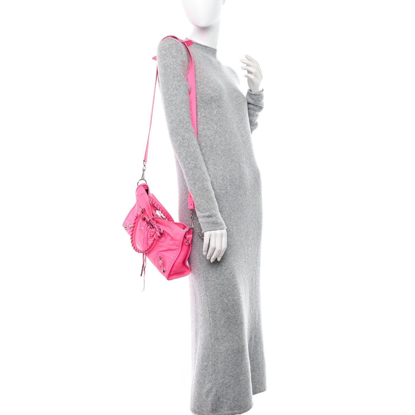 Agneau Classic Silver Hardware S City Rose Fluo