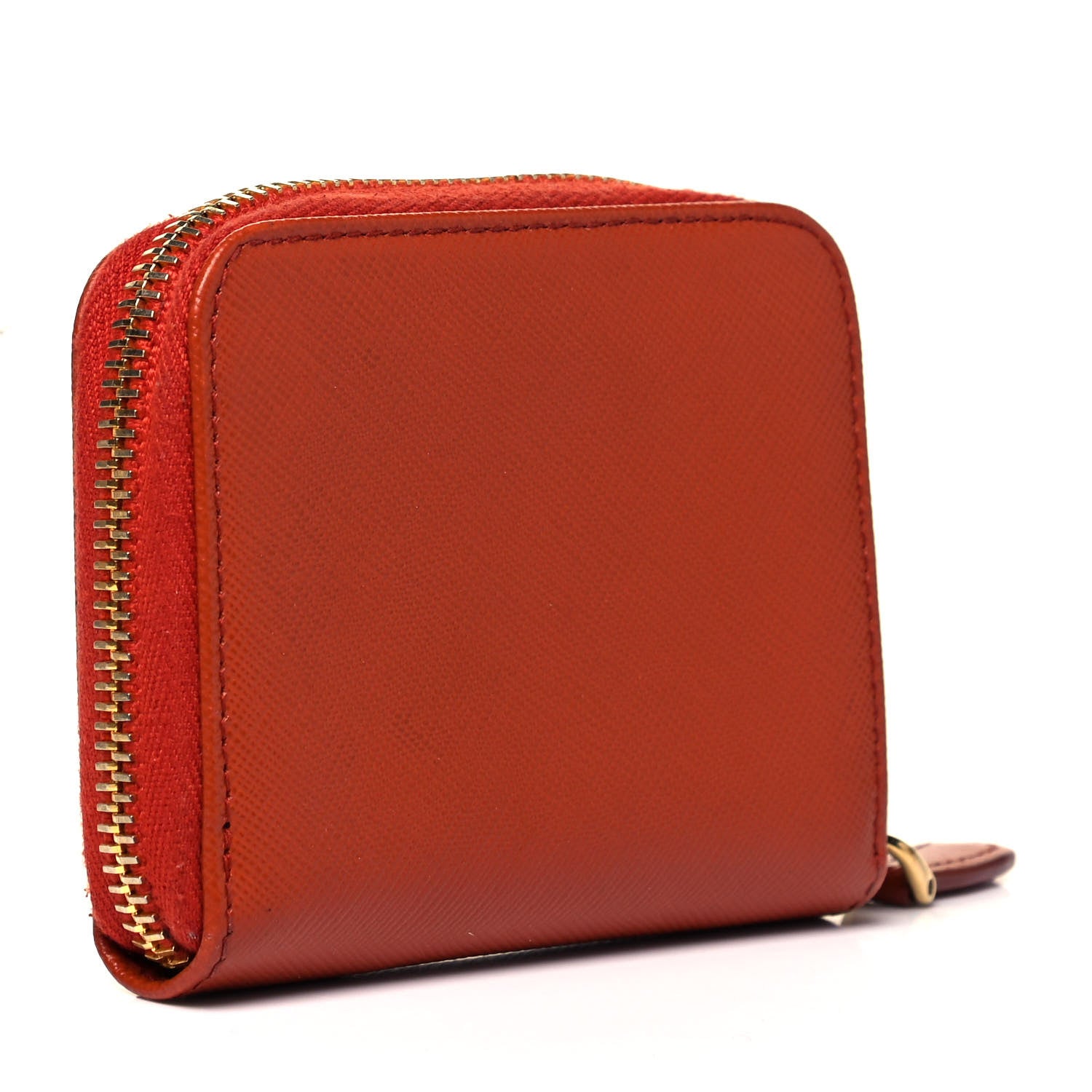 Prada Saffiano Metal Coin Purse Papaya 3 of 9