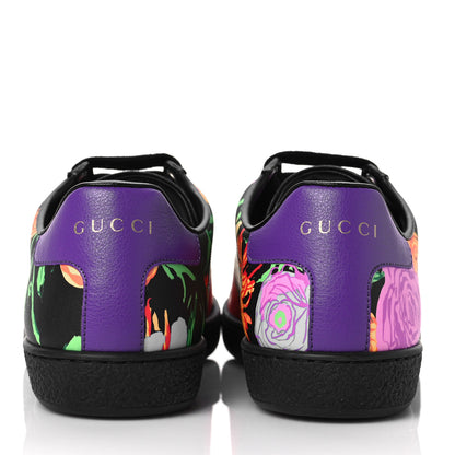 Gucci X KEN SCOTT Canvas Infinity Jenni Womens Ace Sneakers 36 Black Pink Hibiscus Red Blue Shine Purple 5 of 7